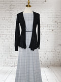 Double Brushed Grey Plaid by the half yard
