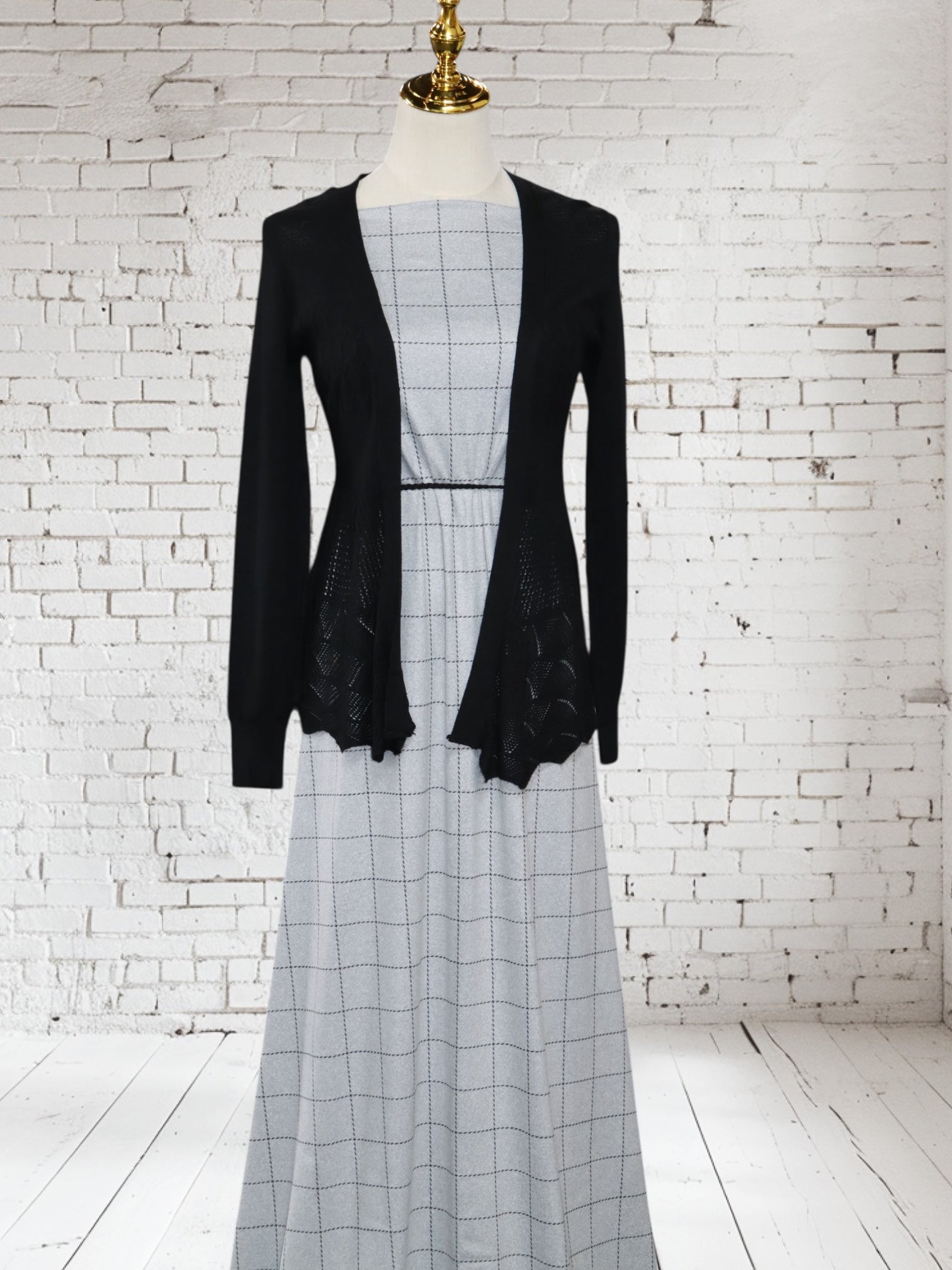 Double Brushed Grey Plaid by the half yard