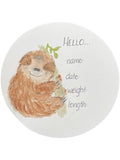 Hand Drawn Birth Stat “Baby Sloth”