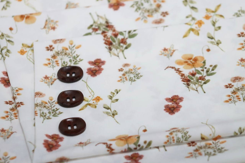 Cloud Poly White Fall Sprigs by the Half Yard