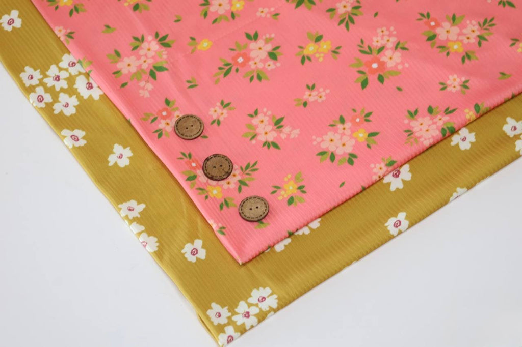 Exclusive Narrow Rib Coral Glow Blossoms by the Half Yard