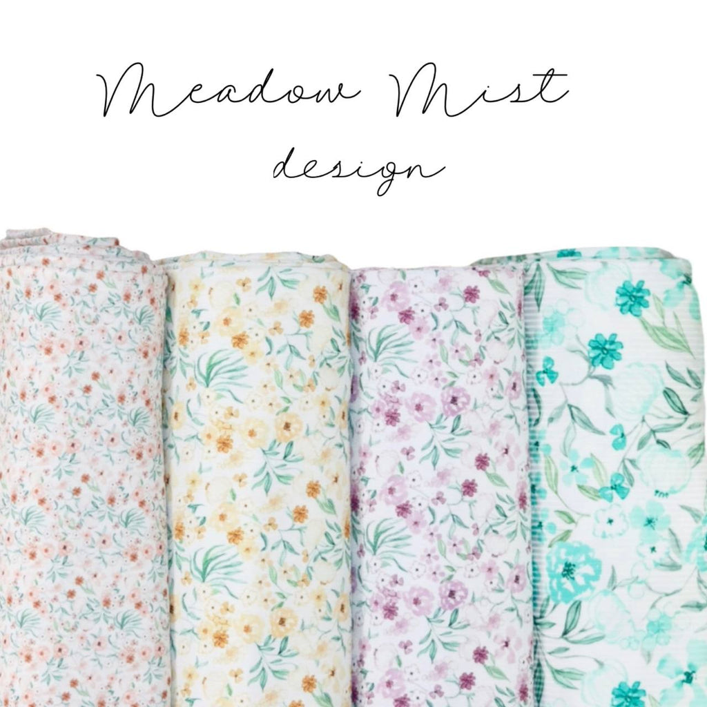 Narrow rib Turquoise Meadow Mist  by the half yard