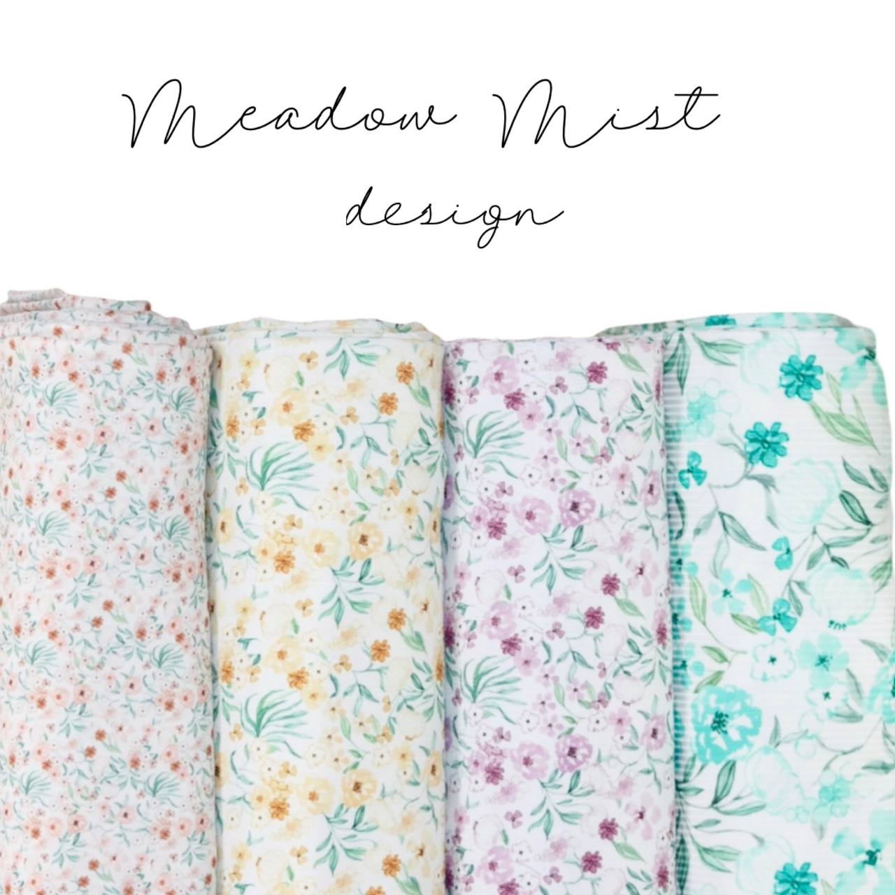 Narrow rib Turquoise Meadow Mist  by the half yard