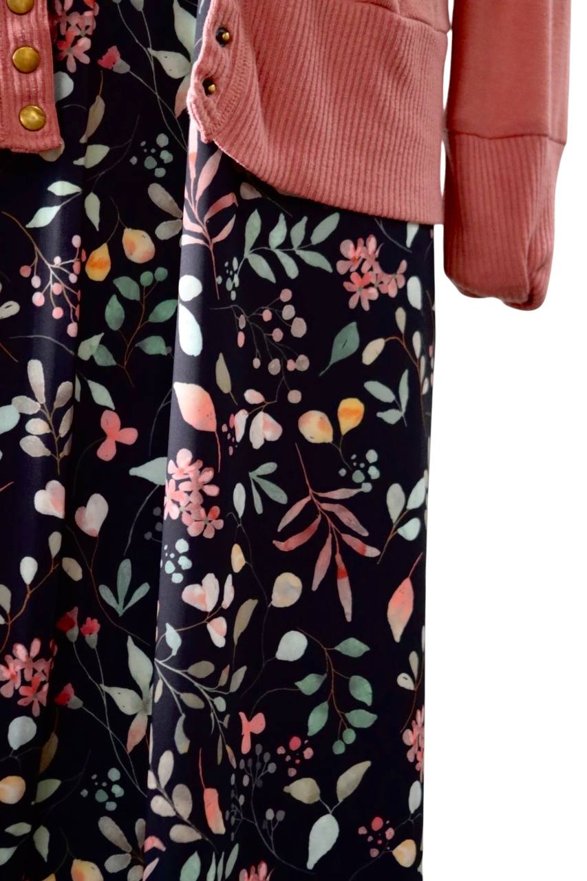 Butter knit Black Coral Foliage by th half yard