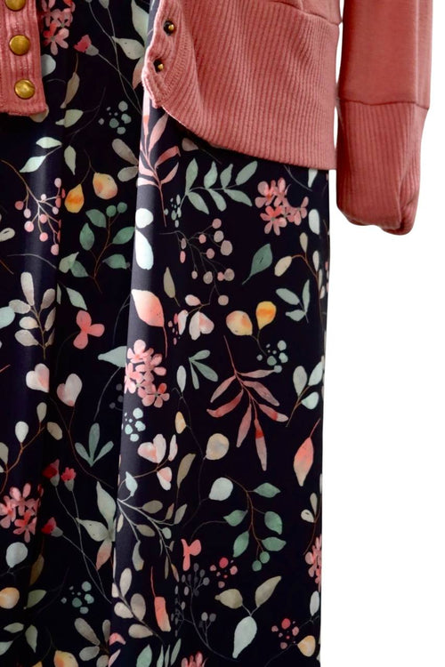 Butter knit Black Coral Foliage by the half yard