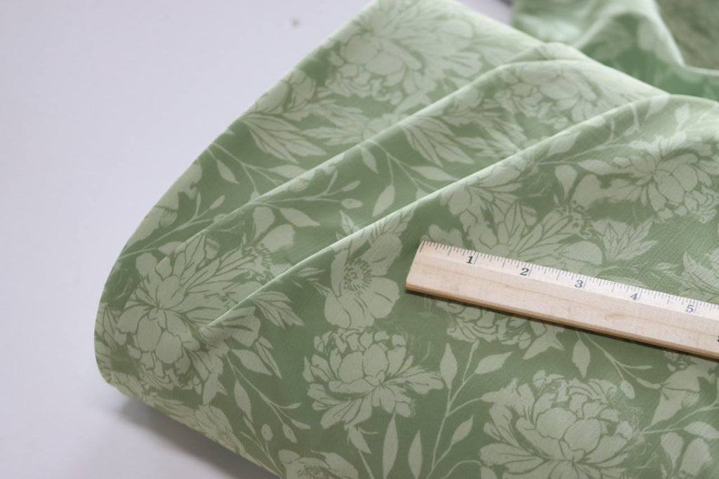 Cloud Poly French Green Timeless Peony by the Half Yard