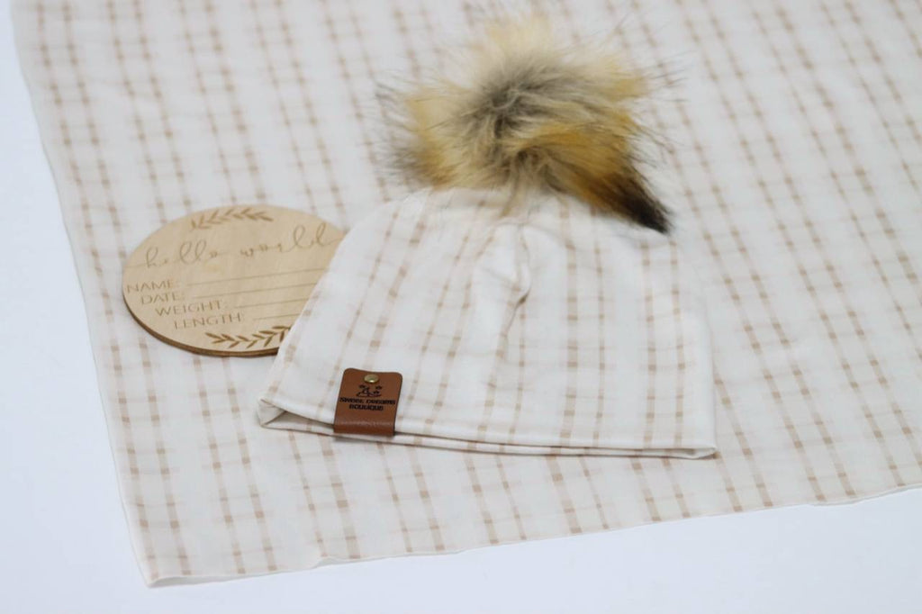 Double Brushed Tan Plaid by the Half Yard