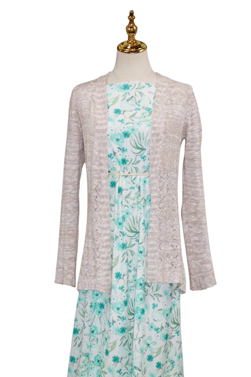Narrow rib Turquoise Meadow Mist  by the half yard