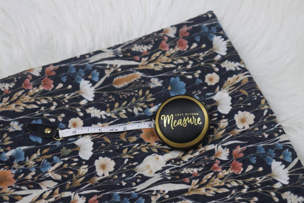 Midnight Wildflower floral Swiss dot knit by the Half Yard