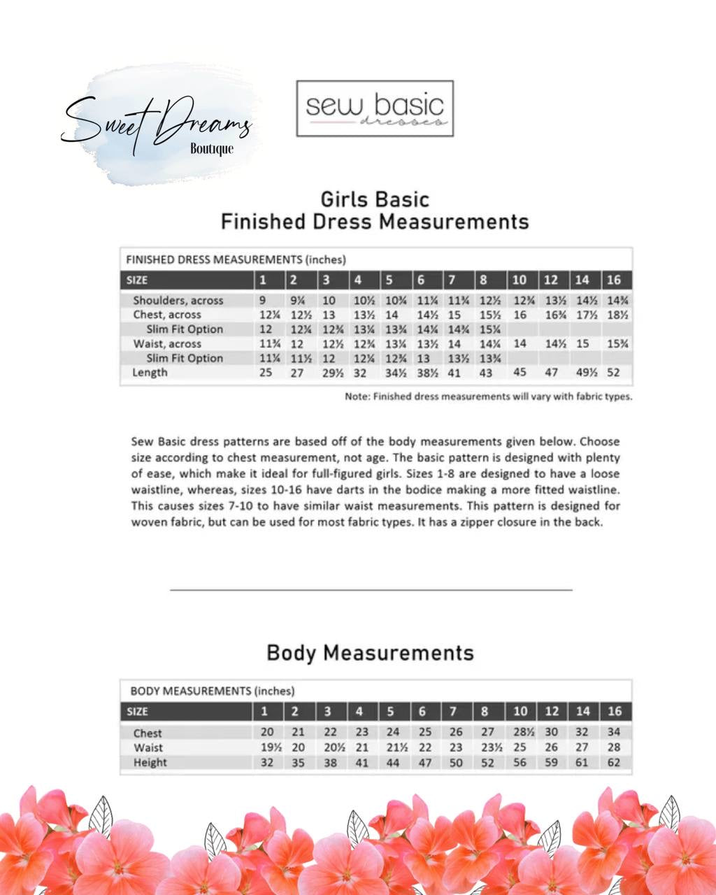Sew Basic Girls Dress Pattern
