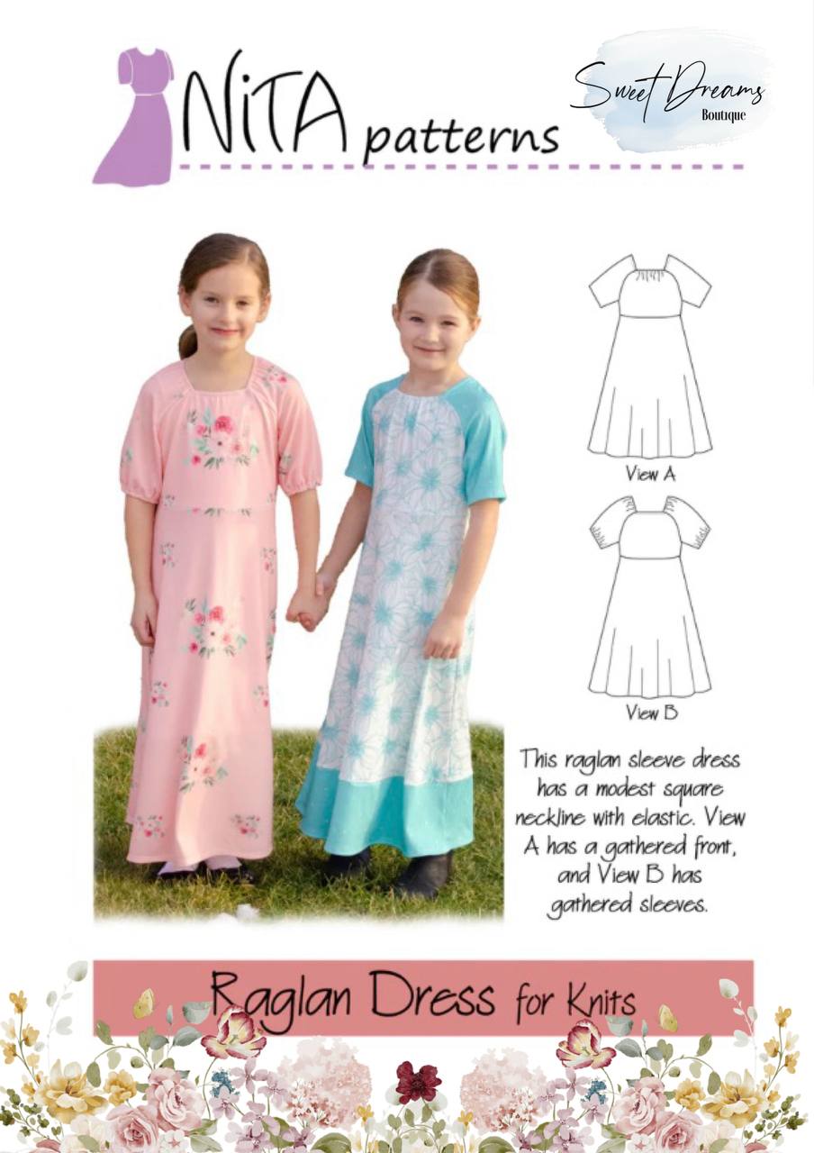 Nita “Raglan” Girls dress pattern