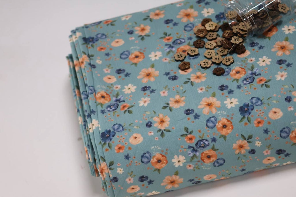 EXCLUSIVE Pineskin Seafoam Floral by the half yard