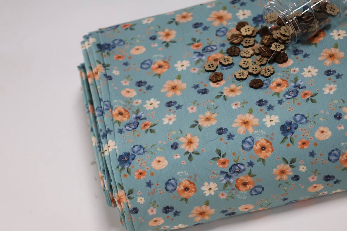 EXCLUSIVE Pineskin Seafoam Floral by the half yard