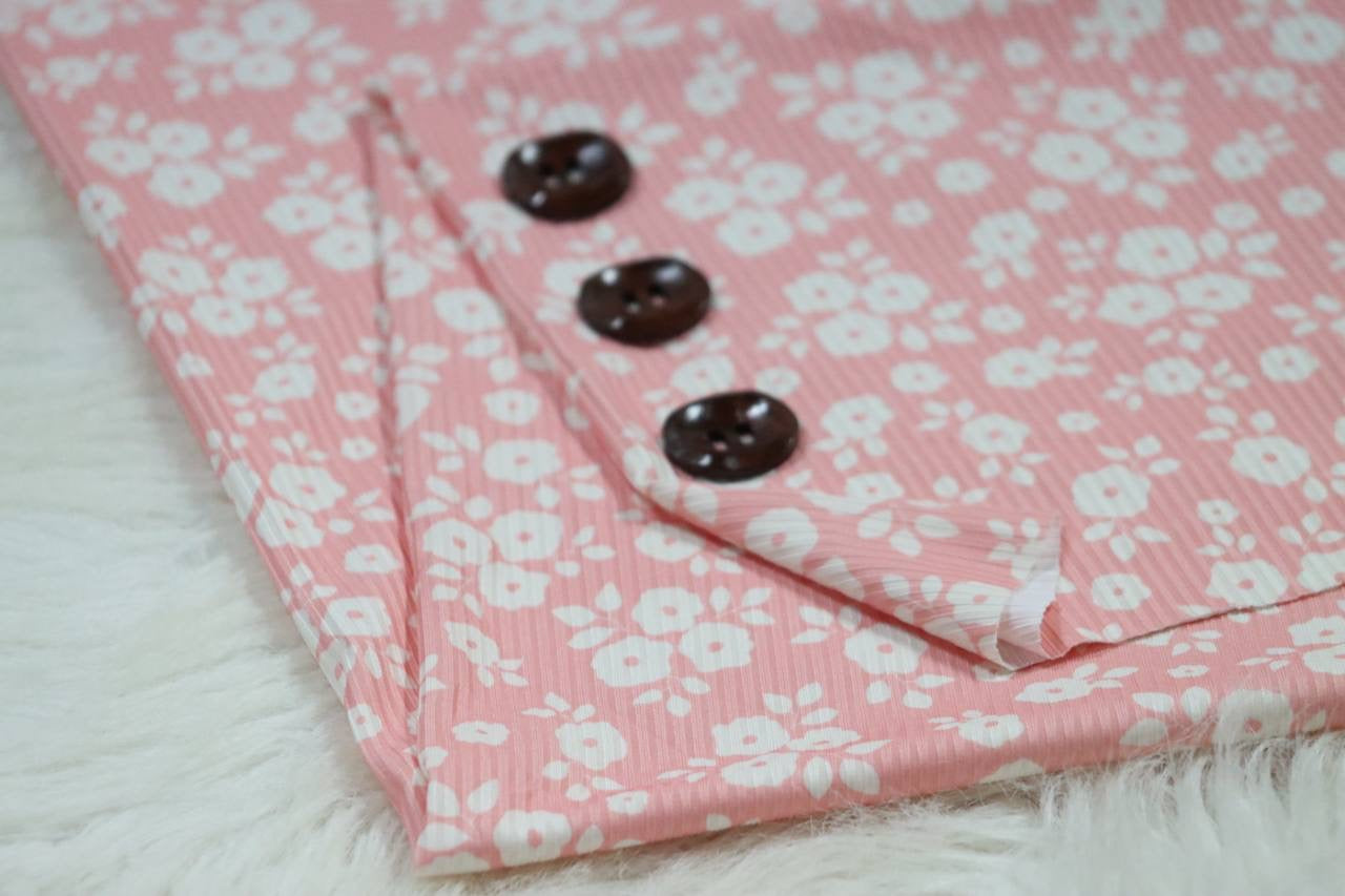 Narrow Rib Pretty Pink Petals by the Half Yard