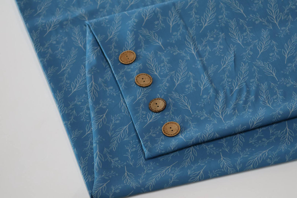 EXCLUSIVE  French blue Pineskin whispering leaf by the half yard