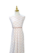 EXCLUSIVE Cotton Spandex Peony Pink Watercolor floral  Checks by the Half Yard