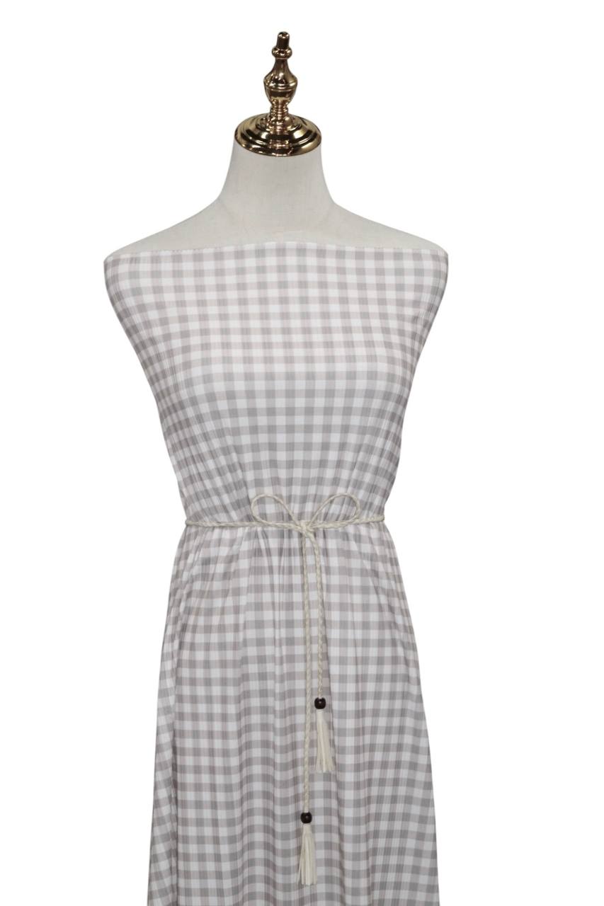 Narrow rib Sandstone gingham by the half yard