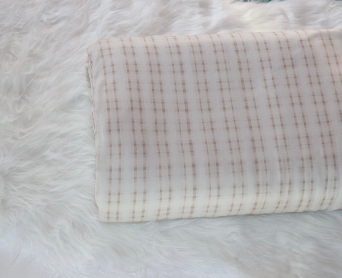 Sand Plaid Single Brushed Poly by the half yard