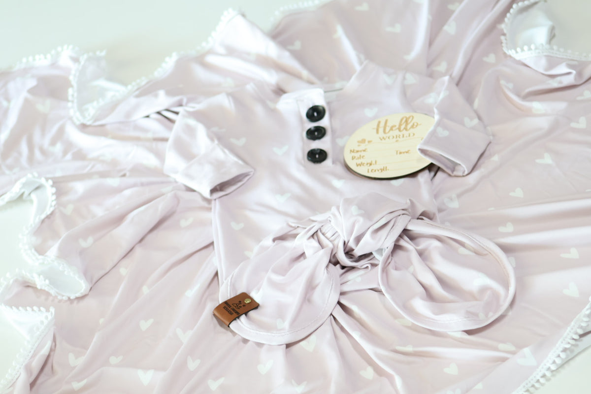 Blush Heart  Double brushed Handmade Knotted Gown