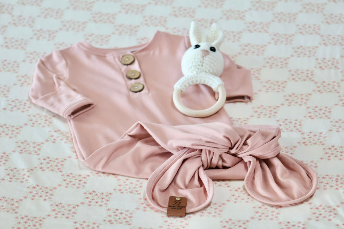 Apricot Blush Single brushed Handmade Knotted Gown