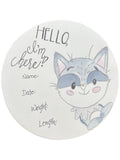 Hand Drawn Birth Stat “I’m Here/Baby Raccoon”