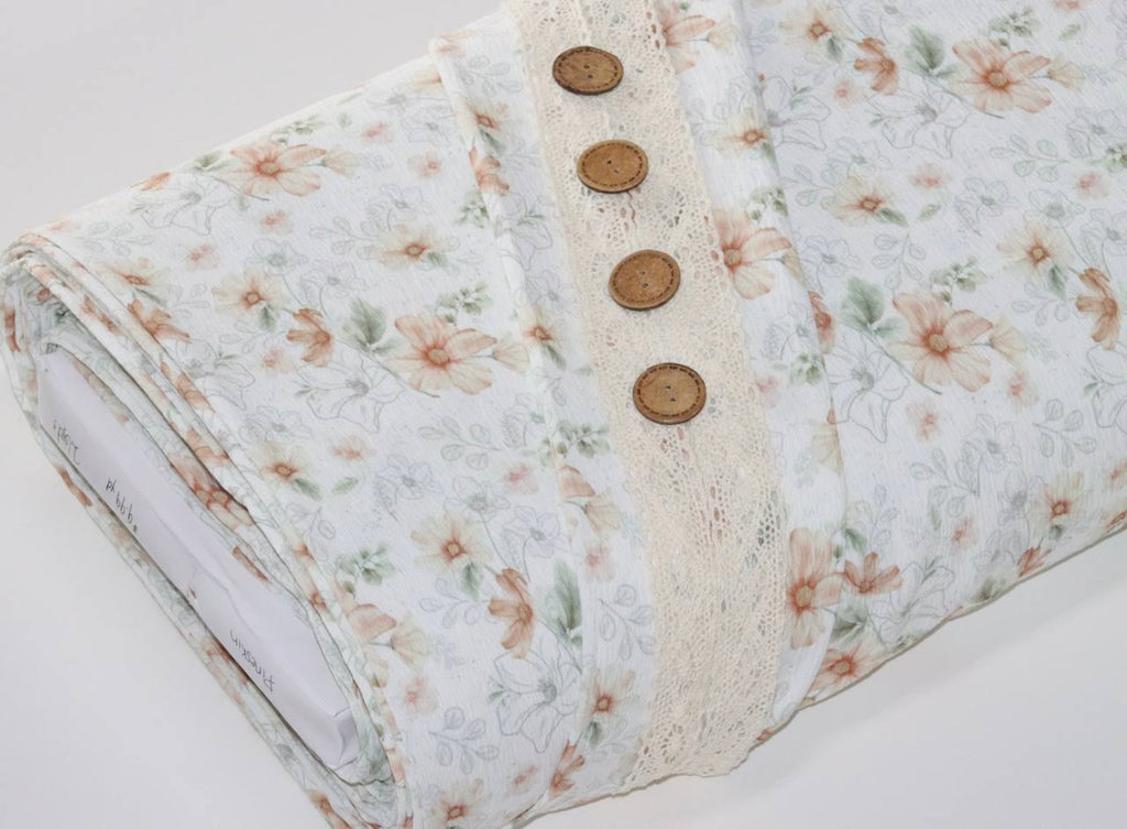 Pineskin Clay Peach Graceful Cosmos by the half yard