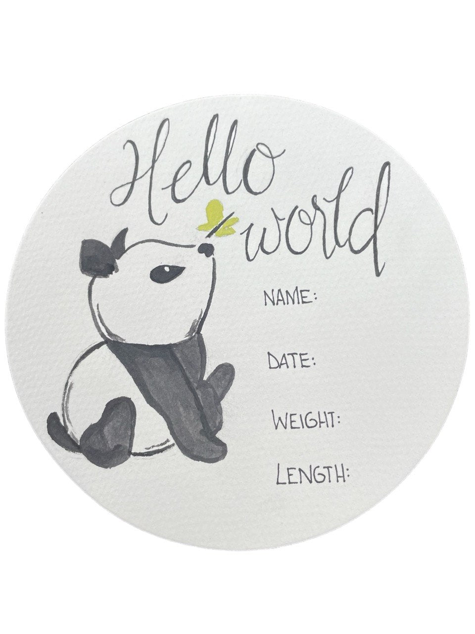 Hand Drawn Birth Stat “Baby Panda”