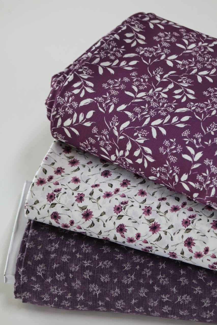 Exclusive Pineskin Velvet Plum Elegant Leaf by the Half Yard