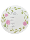 Hand Drawn Birth Stat “Pink Rose/Greenery”