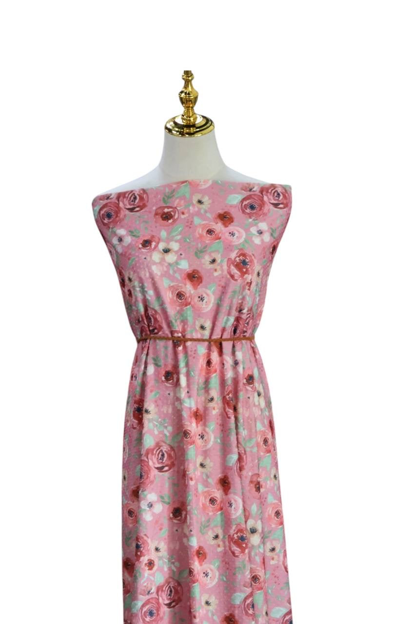 Exclusive Swiss Dot Knit Rose Berry Ranunculus by the Half Yard