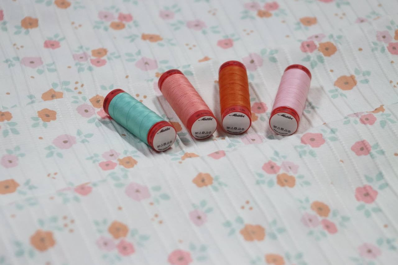 Raised Poly Pinstripe Peach Petal by the Half Yard