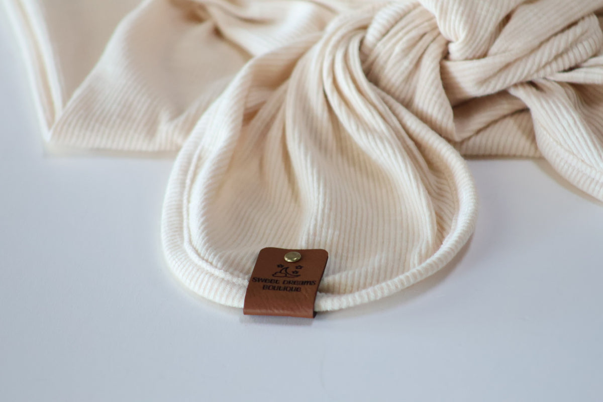 Oatmeal Heathered Reign rib Handmade Knotted Gown