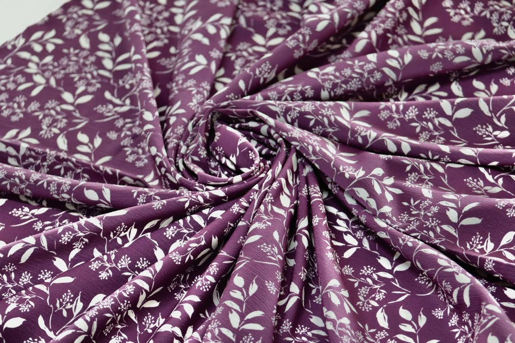 Exclusive Pineskin Velvet Plum Elegant Leaf by the Half Yard