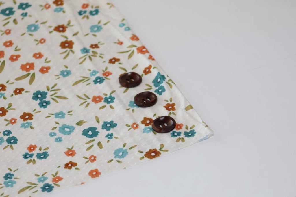 Exclusive Modern Teal & Terra-cotta Swiss Dot Knit by the Half Yard