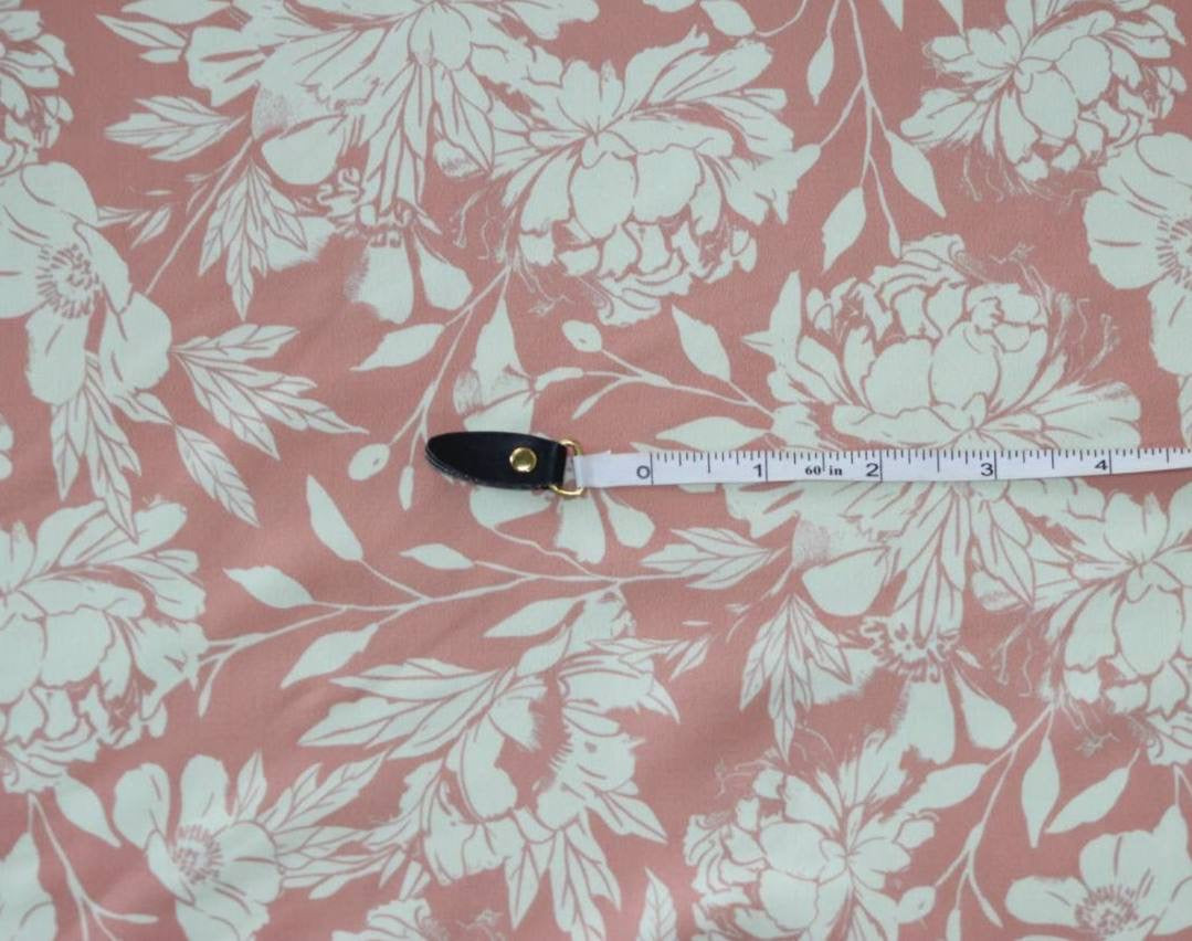 Butter Knit Salmon Timeless Peony by the Half Yard