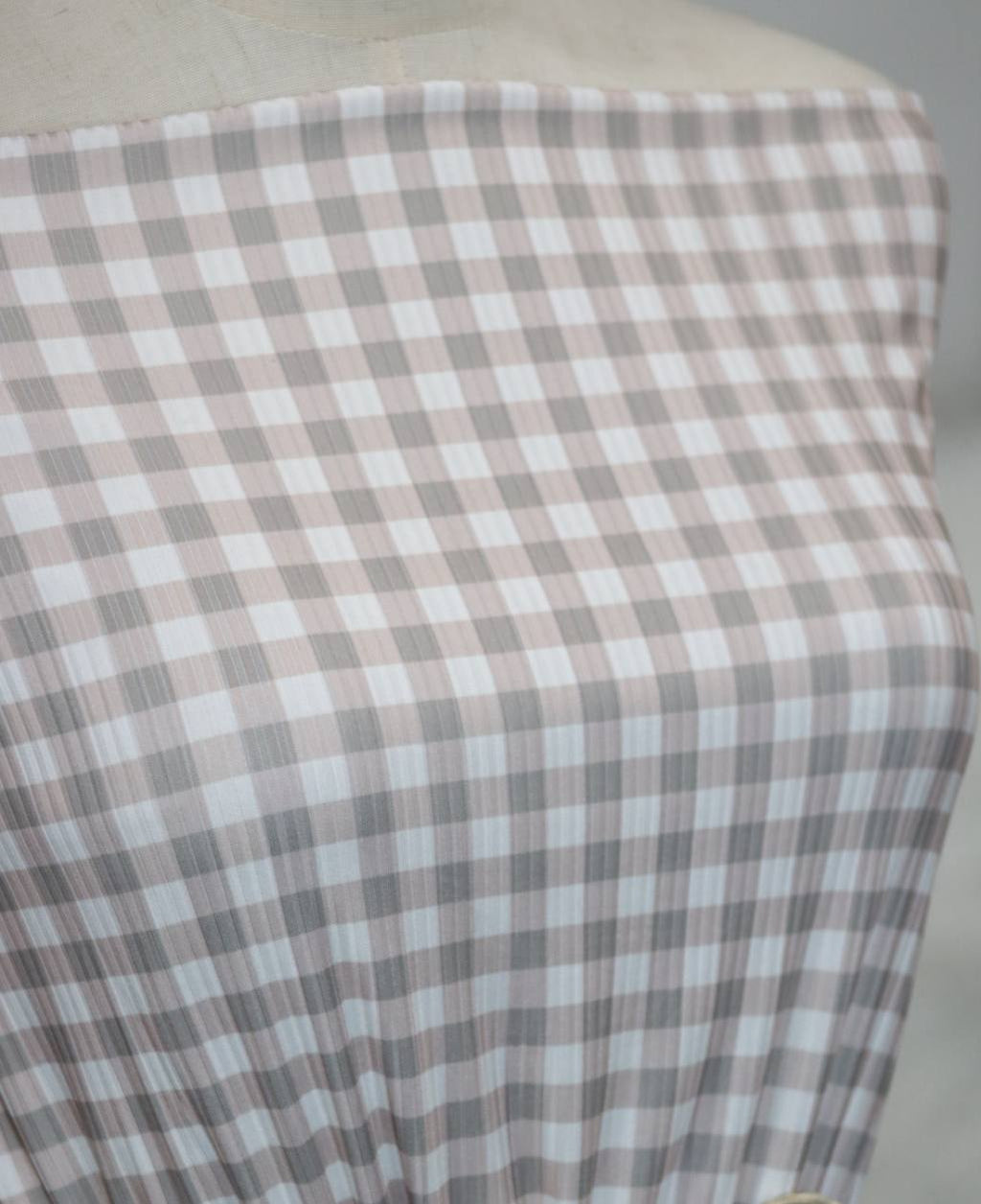 Narrow rib Sandstone gingham by the half yard
