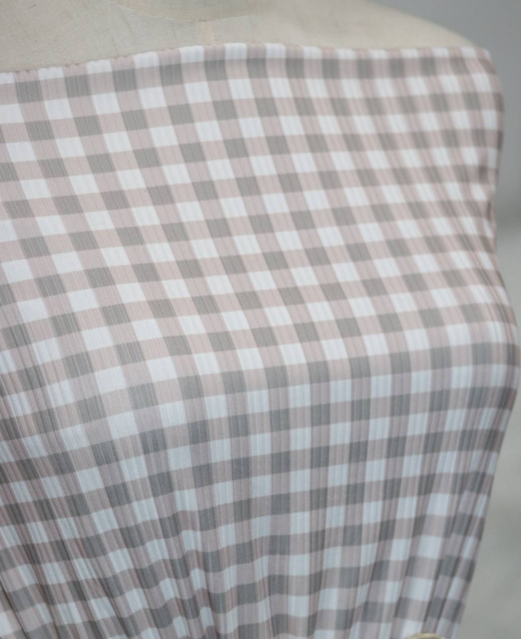 Narrow rib Sandstone gingham by the half yard