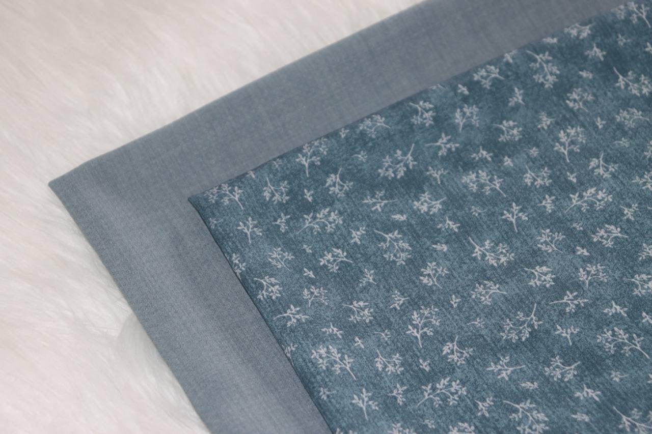 Poly Linen crêpe “Blue Teal” by the half yard