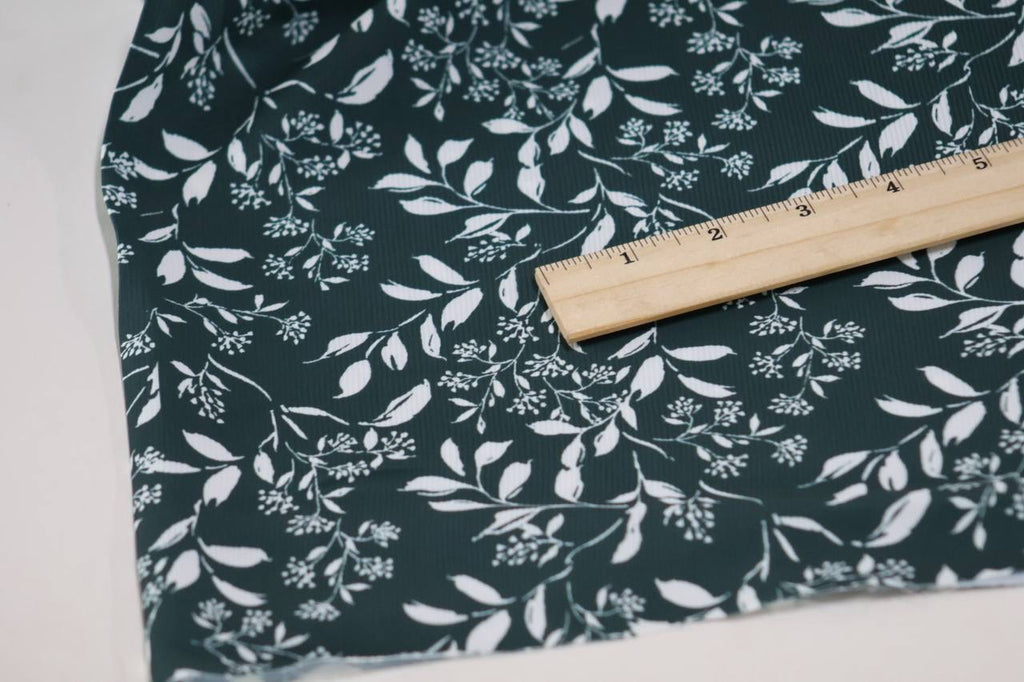 Exclusive Poly Pinstripe Juniper Elegant Leaf by the Half Yard