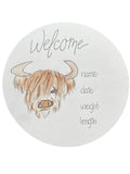 Hand Drawn Birth Stat “Baby Highlander”