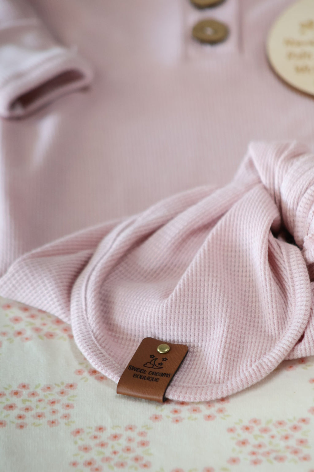 Pink Waffle Handmade Knotted Gown