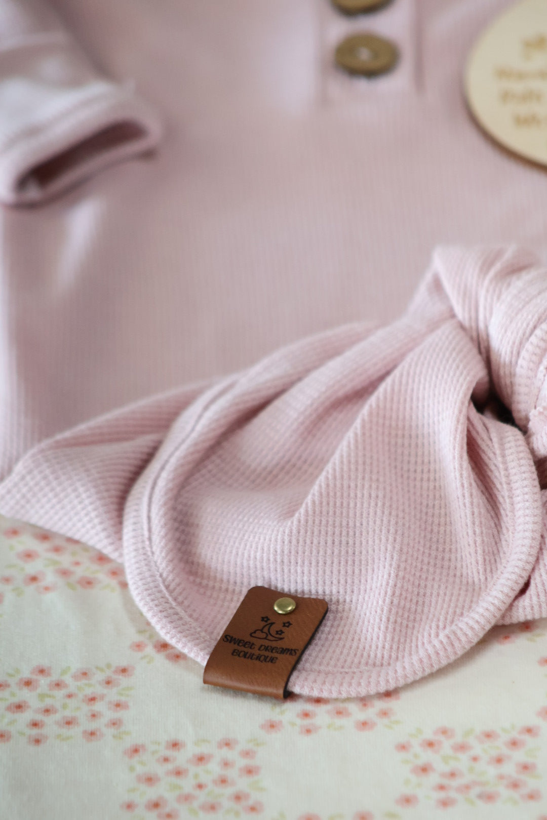 Pink Waffle Handmade Knotted Gown