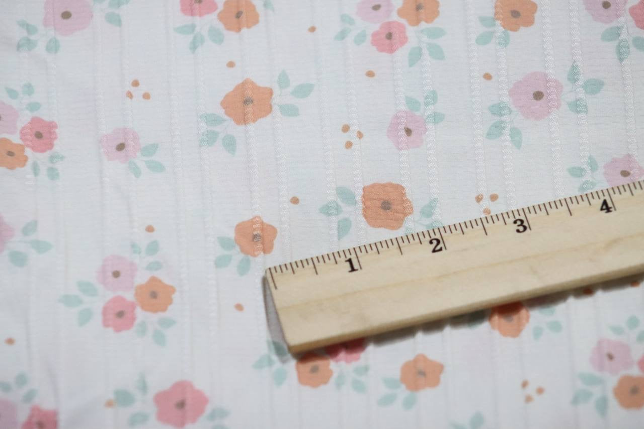Raised Poly Pinstripe Peach Petal by the Half Yard