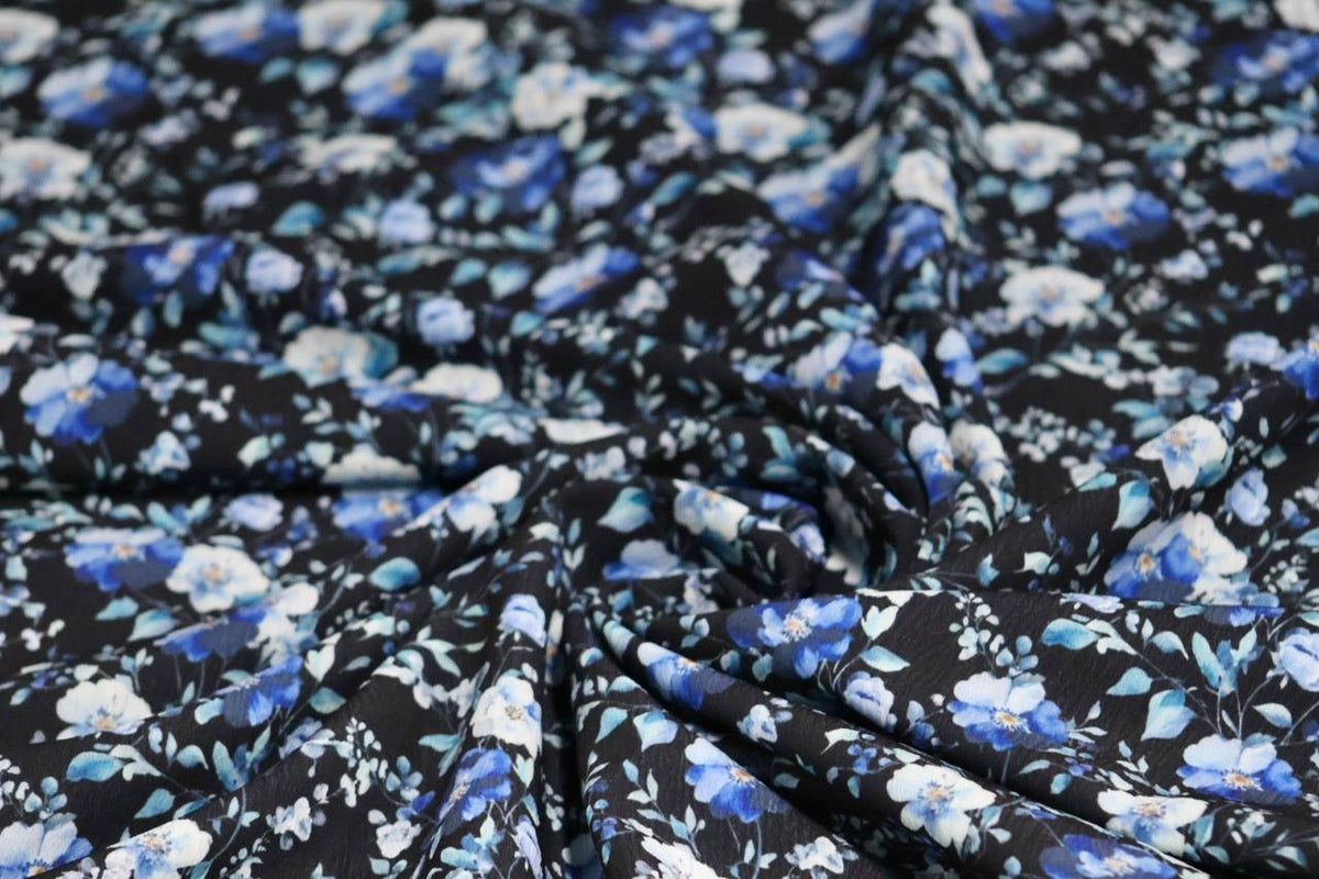 EXCLUSIVE Pineskin Azure Garden Posies by the half yard