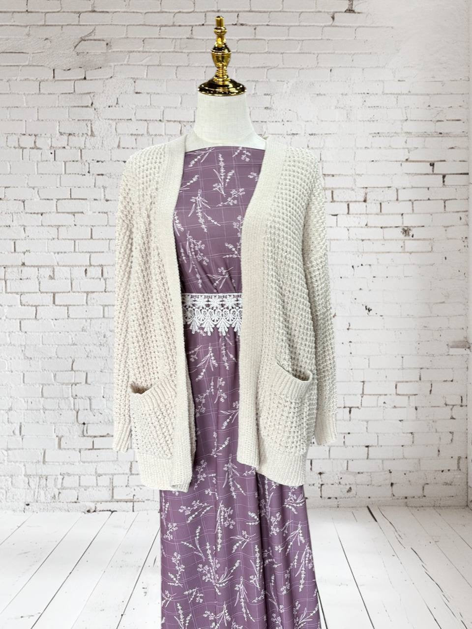 “Grape Mist”Mini Rib Knit by the Half Yard