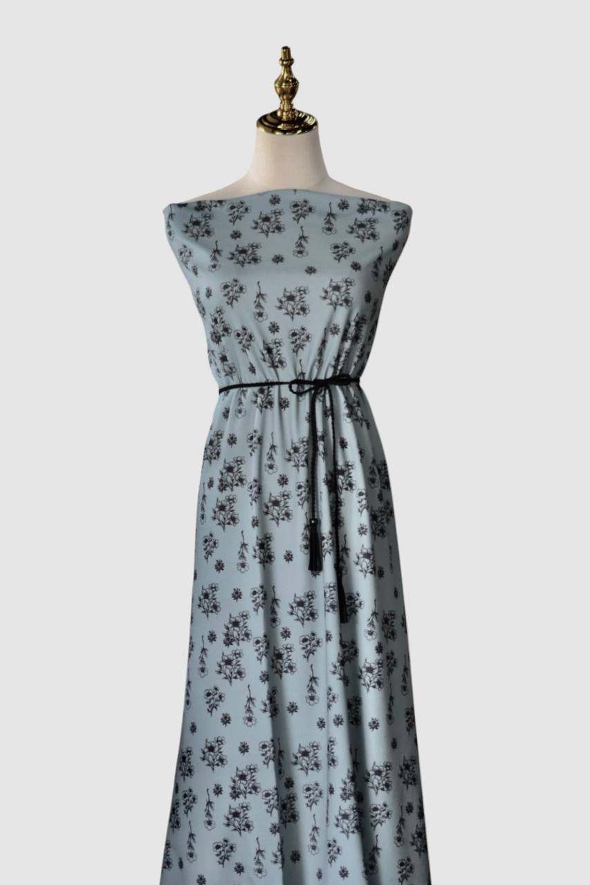 Lightweight Liverpool Periwinkle Dreamy Floral  by the half yard