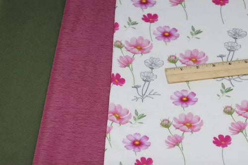 Butter Knit White Summer Cosmos by the Half Yard
