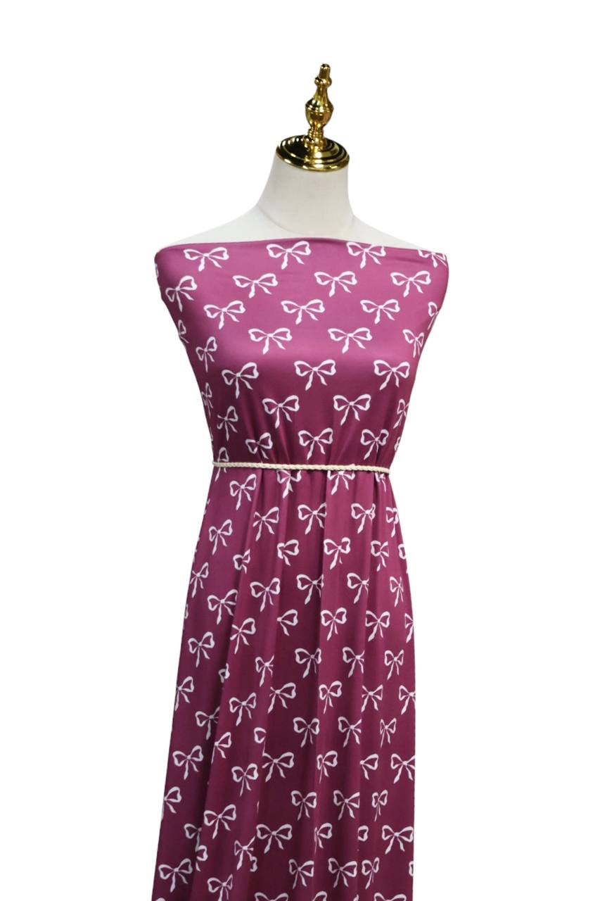 Exclusive Double Brushed Poly Berry Kiss Whimsical Bows by the Half Yard