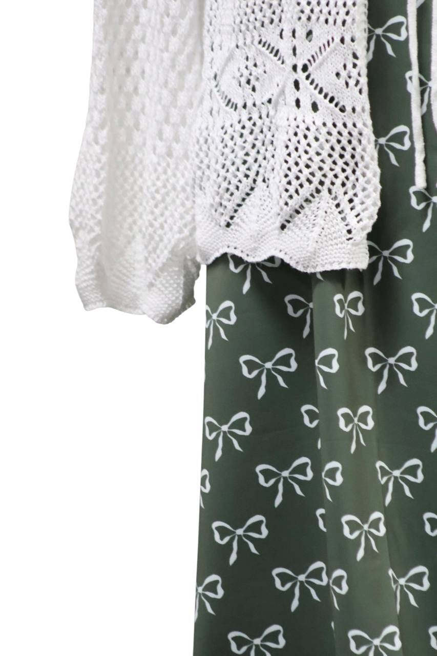 Exclusive Butter Knit Moss Whimsical Bows by the Half Yard