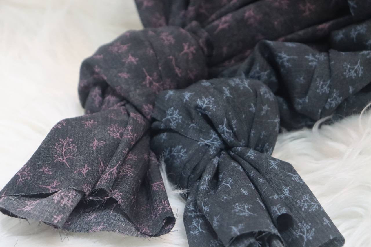 Poly Linen Crêpe “Dark blue” by the half yard